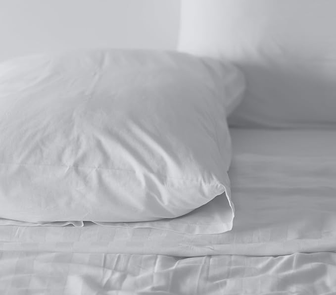 RUVANTI 100% Cotton King Size Sheets Set, 4 Pieces, Soft & Breathable Percale Weave Bedding, Deep Pocket 16", Hotel Standard, Crisp Cool Feel, Durable, Perfect Dyed Bed Sheet, Quiet Gray