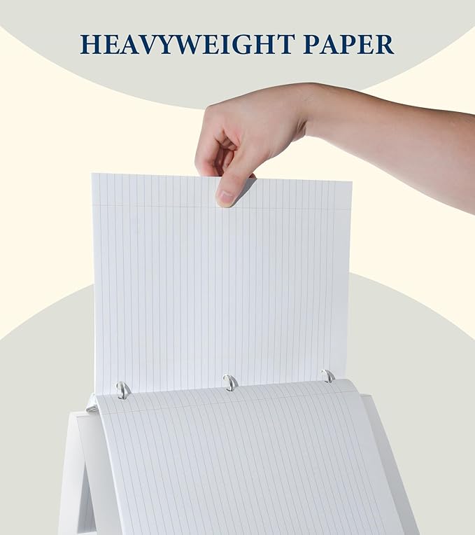PINJINGPRO College Ruled Loose Leaf Paper, 3 Hole Punch Paper 8 x 10.5, Notebook Paper, Filler Paper for 3 Ring Binders, Lined Paper College Ruled, 100 Sheets/Pack Writing Paper With Lines (4 Pack)