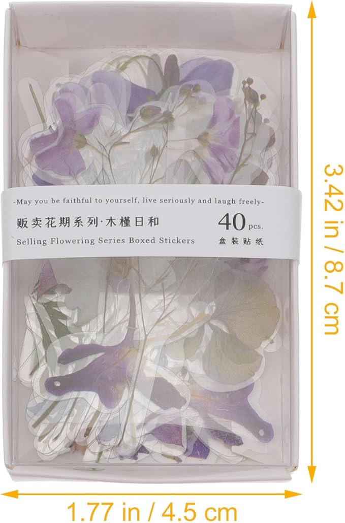 HANABASS 4Pcs Creative Floral Scrapbook Stickers Set, DIY Journal Decals for Crafts and Handmade Album Decoration, Mixed Flower Designs for Scrapbooking and Stationery Enthusiasts