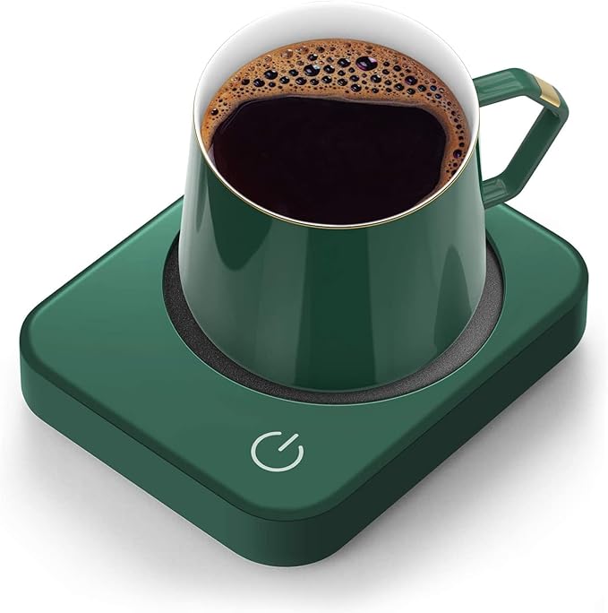 ANBANGLIN Coffee Mug Warmer, Smart Cup Warmer for Desk, 3 Temperature Control & Auto Shut Off, Electric Cup Warmer for Heating Milk,Tea,Beverage,Candle (Green-No Mug)