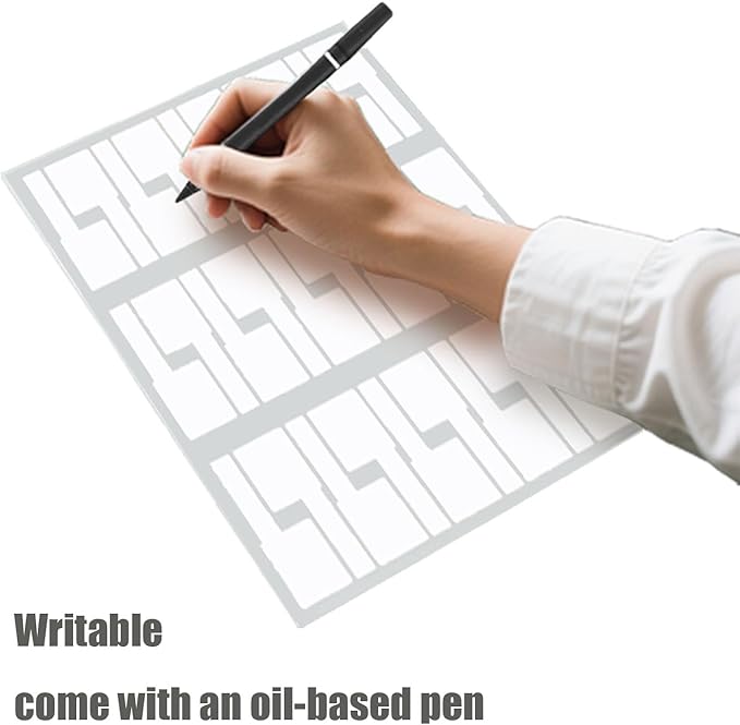 Charging Cable Label Tags, Electrical ID Wire Cords Marker, White Color 240pcs, Write and Print, Waterproof, for Computer, Ethernet, Speaker and Phone Wire Management Sticker