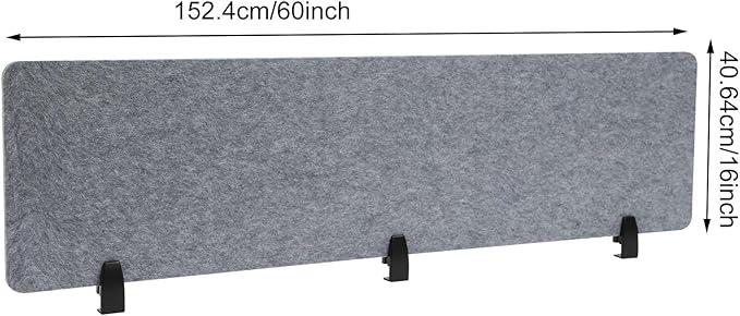 2 Pack Polyester Desk Dividers, Soundproof Room Divider Office Furniture Partitions, Privacy Desk Panel with Clamps, Stand Up Freestanding Desk Privacy Panel for Office Classroom(60" x 16")
