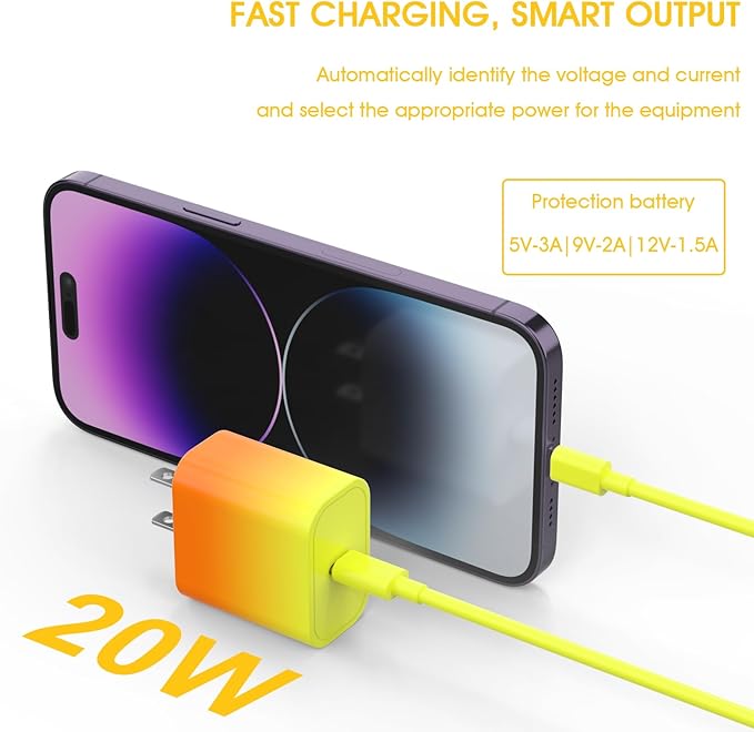 4Pack USB C Charger Block 20W, iGENJUN for Phone Fast Charger Wall Charger with PD 3.0, Compact Type C Power Adapter for Phone 16/15/14, Galaxy, Pixel, AirPods Pro
