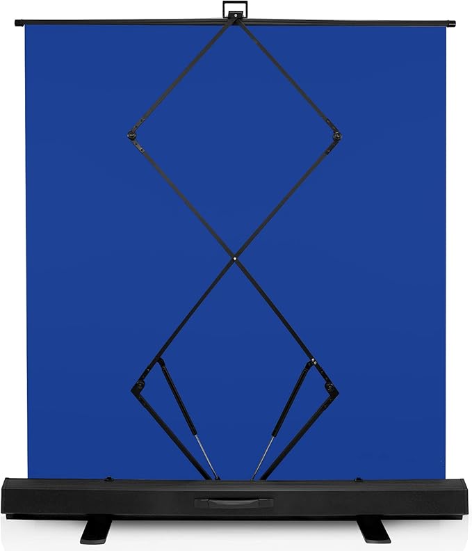 KHOMO Gear 62-Inch Blue Screen Backdrop – Collapsible & Portable Chromakey Background for Streaming, Video Calls, Photography, Zoom & Gaming – Wrinkle-Resistant, High-Density Fabric, Easy Setup