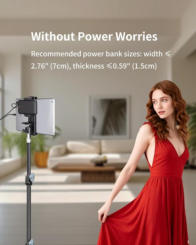 Large Screen Teleprompter Holder for Tablet & Phone with 70.8" Extendable Tripod, Dual Device Design, Compatible with iPad/iPhone/Samsung and More. Perfect for Live Streaming/Video Recording