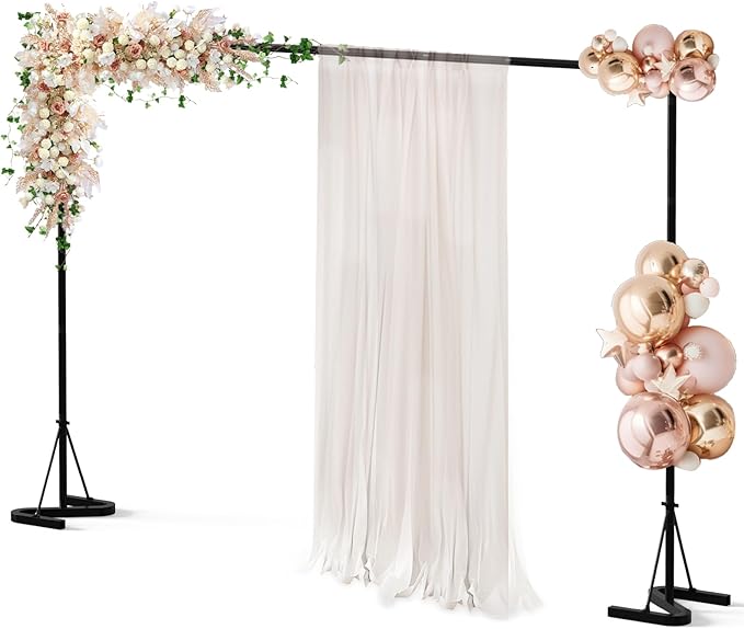 Backdrop Stand,10x7Ft Photo Backdrop Stand Photo Video Studio,Heavy Duty Square Backdrop Stand for Parties Wedding Photography Baby Shower Festival Decoration,Black