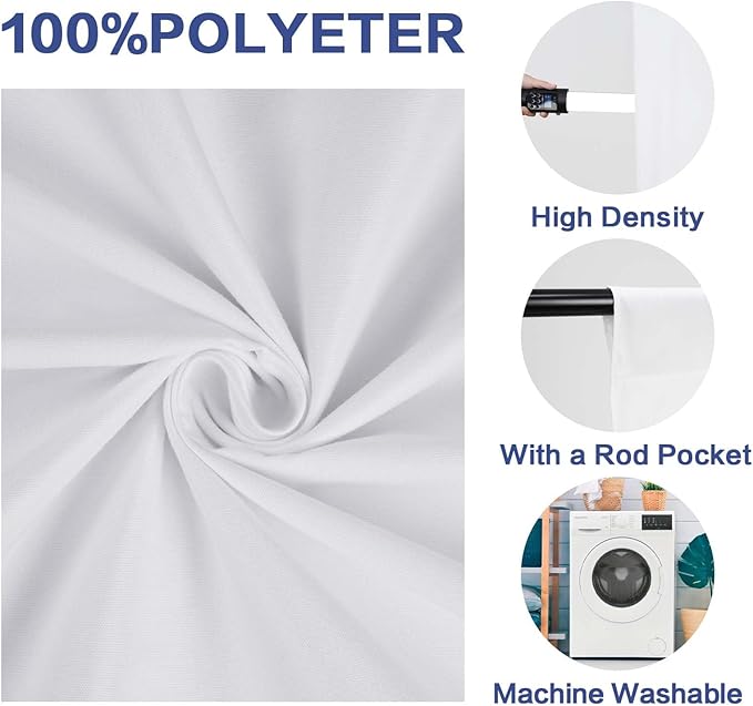 GFCC White Backdrop Photography Background - 5x7FT White Screen Photography Backdrop for Photoshoot Photo Background Screen for Video Conferencing