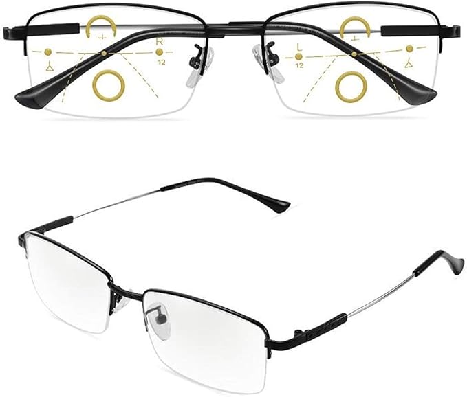 Progressive Multifocus Computer Reading Glasses Blue Light Blocking No Line Lenses Multifocal Readers for Men and Women