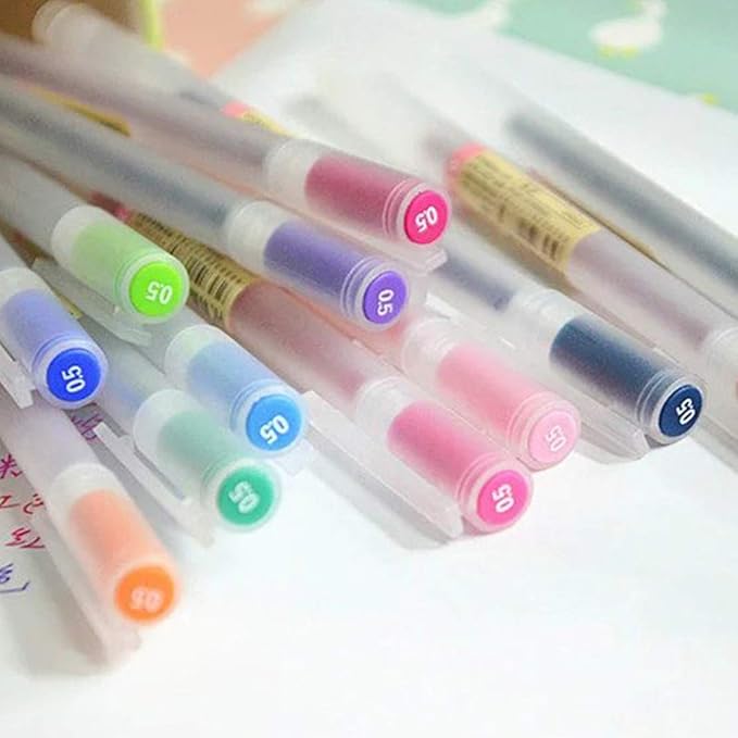 sencoo 12 pack Premium Gel Ink Pen Fine Point Pens Ballpoint Pen 0.5mm for Japanese Office School Students Stationery Supply Children Gift Pens