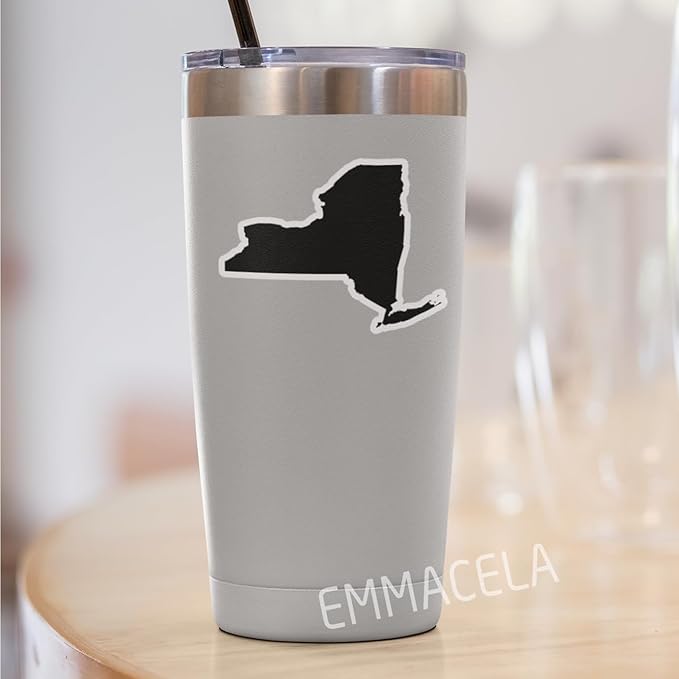 (3PCS) New York State Map Stickers, US State Stickers - Waterproof Vinyl Decals for Tumblers, Water Bottles, Laptops, Books, Scrapbooks, Great for New York Lovers 3 x 2.3 Inch