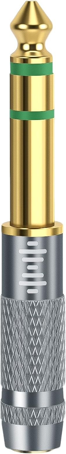 GEEKRIA 6.35mm (1/4") Male to 3.5mm (1/8") Female Jack Stereo Headphones Plug, Aluminum Alloy, Gold Plated Adapter