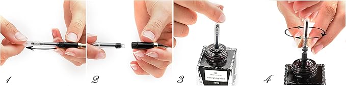 Dryden Designs Fountain Pen. Medium Nib Premium Box | 6 Ink Cartridges Included (Decadent Purple)