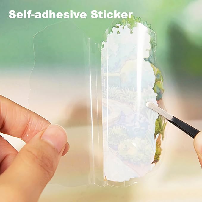 AuriicLeaf Cottagecore Garden PET Sticker Set, 60PCS Aesthetic Landscape Stickers for Scrapbooking, Journaling, DIY Crafts, and Art Supplies