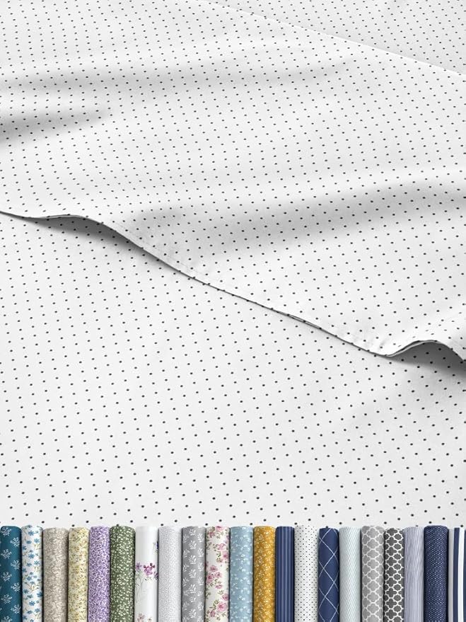 Black Polka Dots Bed Sheet Set – 1 Flat & 1 Fitted Sheet & 2 Pillowcases w/ Deep Pockets – Polka Dot Bedding - Wrinkle & Fade Resistant - Soft, Breathable & Cooling - Comfy, Luxury Bed Set - King Size