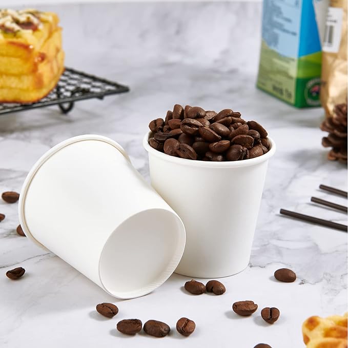 TV TOPVALUE 600 Count 4 oz Paper Cups, Disposable Bathroom Mouthwash White Espresso Cups for Home, School and Office