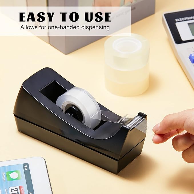 Lanties 20 Pack Desktop Tape Dispensers Non Skid Base for Office Home School (Tape Not Included) (Black)