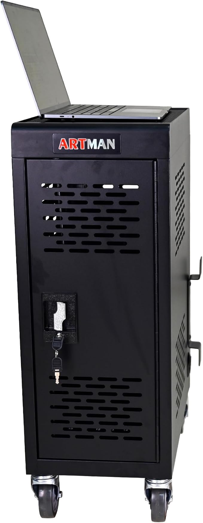 TOUPUWAN Laptop and Tablet Storage Cart, Mobile Charging Cart and Cabinet for Up to 16 Units, with Charging Port Screen Size Up to 14", Fits Chromebook, Tablet, Laptop, Suitable for School, Business