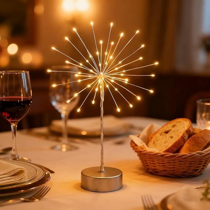 Nest and Flowers Table Lights, Firework LED Decorative Lamp, Christmas Decoration for Party, Romantic Ambient Lighting for Bedroom Living Room, Indoor Decor Gift for Family & Friends(5PCS,Warm Light)