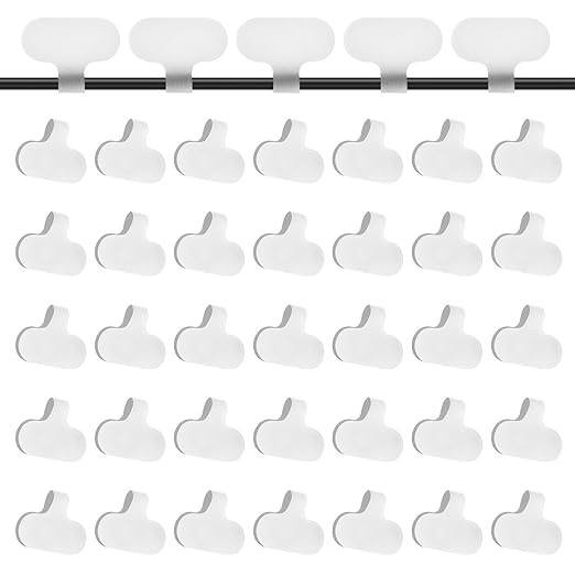 Cord Labels 40 Pack White Hook and Loop Cable Tags for Electronics, Computers, and Chargers Reusable Cable Labels Wire Tags for Easy Identification and Organization