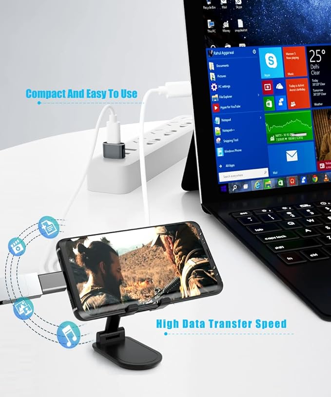 Elebase Samgsung S25 USB to USBC Adapter with Type C OTG Adaptor 4P,USBA Male to C Female Converter for Galaxy S24 S23 Plus Ultra FE,Z Fold Flip 7 6,Galaxy Tab S10 S9,Google Pixel 9 8,AirPods 4