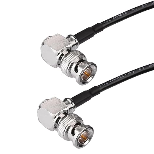 Superbat Thin 3G/6G/12G SDI Cable 1ft BNC Cable 75 Ohm Precision SDI Video Cable Right Angle Supports HD-SDI/3G-SDI/4K/8K Monitor Surveillance DVR Recorder