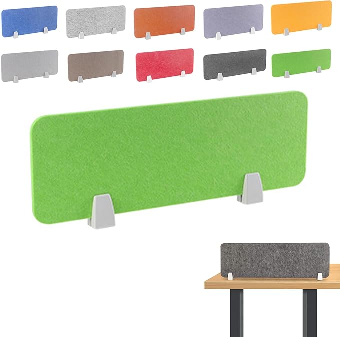 Felt-Covered Panels, soundproof Desk dividers, Removable Acoustic Desk partitions with Two Clips, Suitable for Installation as Privacy Screens in Offices, Studies, classrooms and librari K 11.8x15.8"