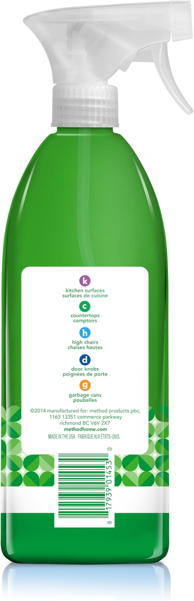 Method Antibacterial All-Purpose Cleaner Spray, Bamboo, Kills 99.9% of Household Germs, 28 Fl Oz (Pack of 4)
