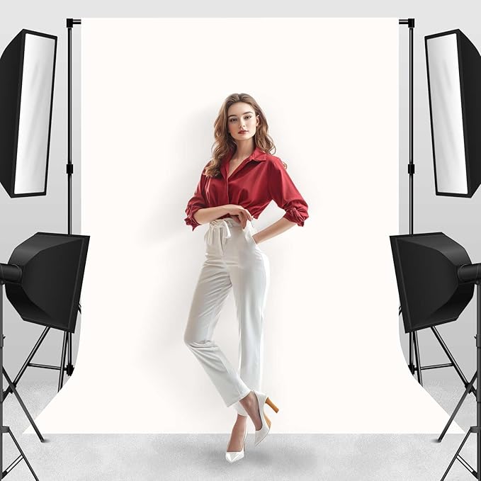 Photo Backdrop White Background Fabric Professional Photography 5x7ft Seamless Design Eliminates Wrinkles Professional Portrait Short Video Minimalist Theme Decoration