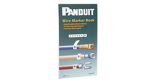 Panduit PCMB-15 Pre-Printed Wire Marker Book, Vinyl Cloth, .22 by 1.38-Inch L, 0-33, 0-45, +, - Legends Only