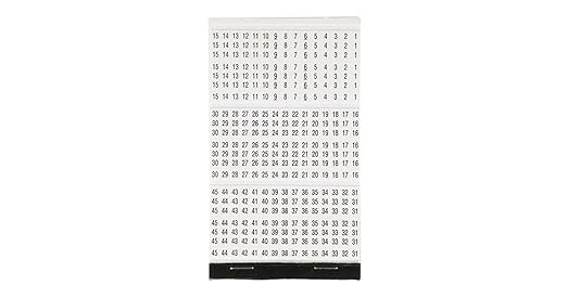 Panduit PCMB-15 Pre-Printed Wire Marker Book, Vinyl Cloth, .22 by 1.38-Inch L, 0-33, 0-45, +, - Legends Only