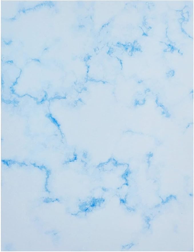 Paper Junkie Marble Printer Paper - 8.5 x 11 In, 96 Sheets, 6 Colors - Decorative Card & Copy Paper for Correspondence - Invitations & Crafts