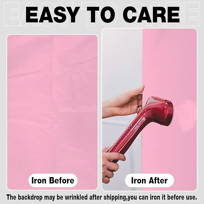 Photo Backdrop Pink Background Fabric Professional 8x10ft Seamless Design Eliminates Wrinkles Princess Theme Decoration Valentine's Day Romantic Setting
