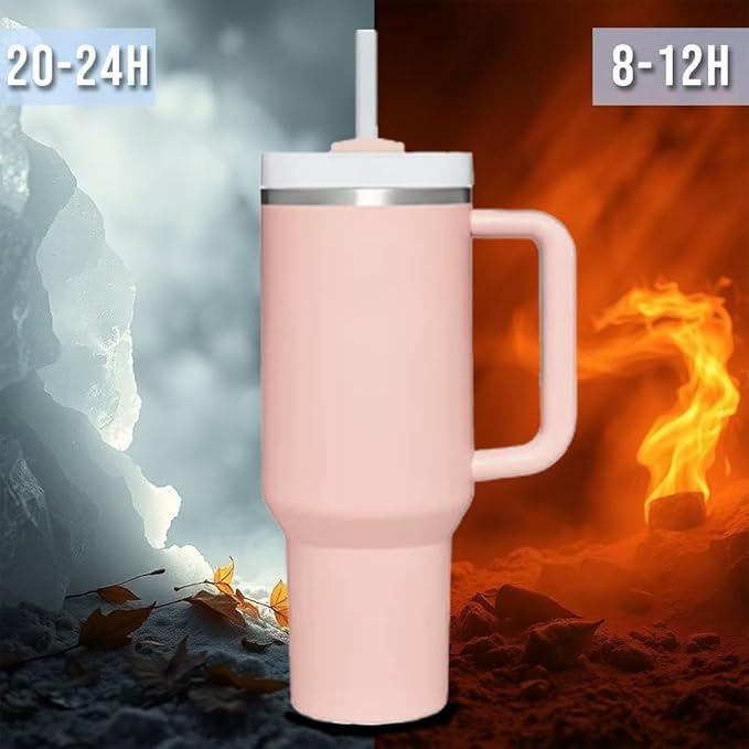 H&F Clicks Insulated Tumbler, Stainless Steel Tumbler with Leakproof Lid for Water, Coffee or Iced Tea. Cup Holder Compatible for Travel, BPA-Free Water Bottle, Vacuum Insulated Tumbler.