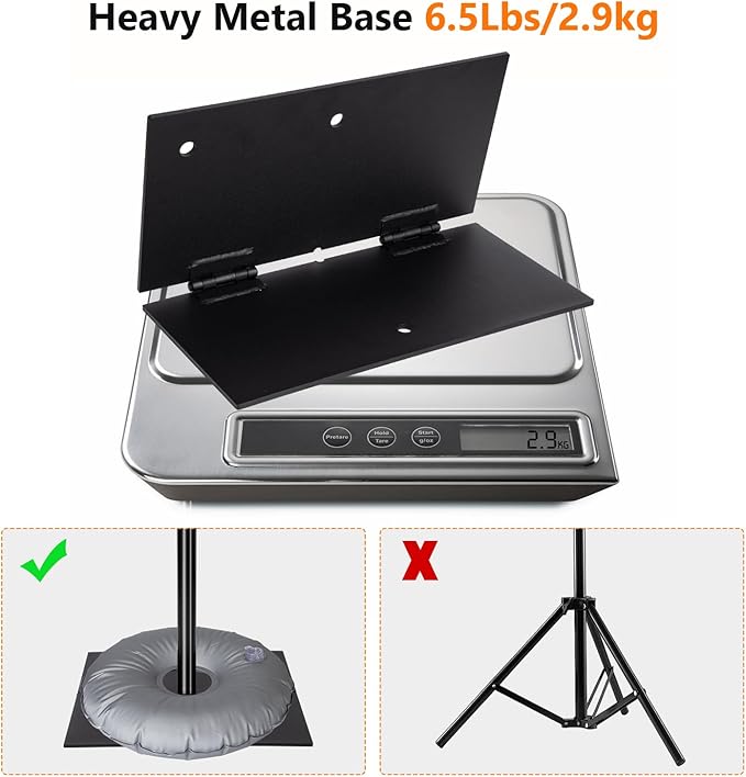 Pipe and Drape Photography Backdrop Stand Kit Adjustable Photo Background Stand 10ft x 6.5ft with Metal Base for Parties Weddings Birthday Party Events Photo booth