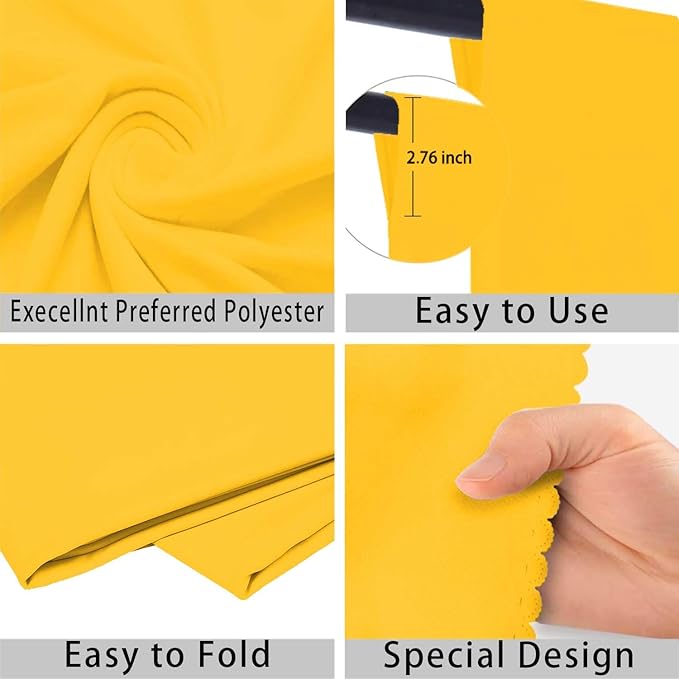 Yellow Photo Backdrop for Photoshoot Yellow Background for Photography Photo Backdrop Curtain for Party 5 x 7 FT