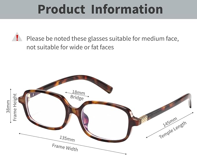 hnbliv Retro Rectangle Blue Light Blocking Glasses for Women 90s Fake Eyeglasses Y2K Fashion Computer Glasses Tortoise Frame