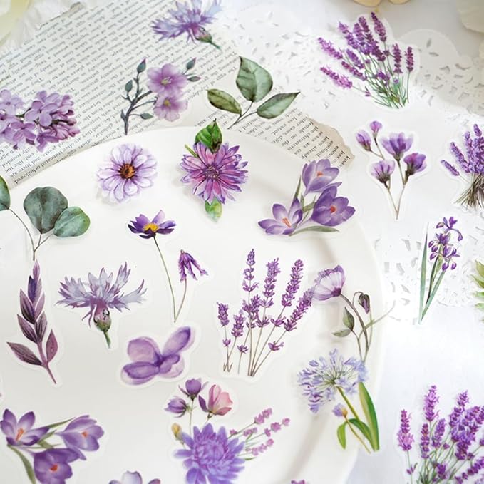Obujopal 100 Pcs Autumn Flower Stickers for Scrapbooking Junk Journal Card Making CollageNotebook Diary Planner Letter Envelope Water Bottle Phone Case Craft Decoration (Autumn)