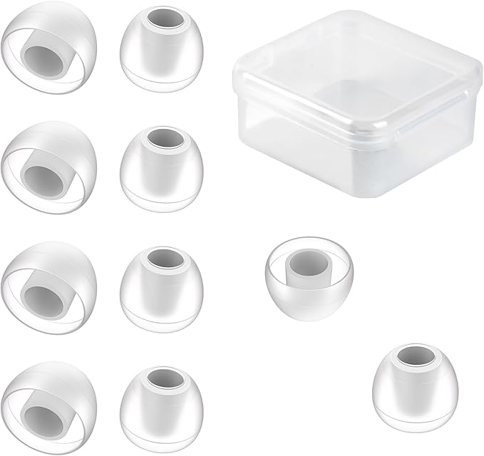 5 Pairs KBEAR 07 Ear Tips, KINBOOFI Silicone KZ ZS10 PROIEM Eartips, Medium Earbuds for KZ ZST ZS10 PRO X AS10 ZSN ZSN ZSN PRO X ZSN PRO ZAR ZS10 PRO X Wired Headphone (White,M/M/M,5Paris)