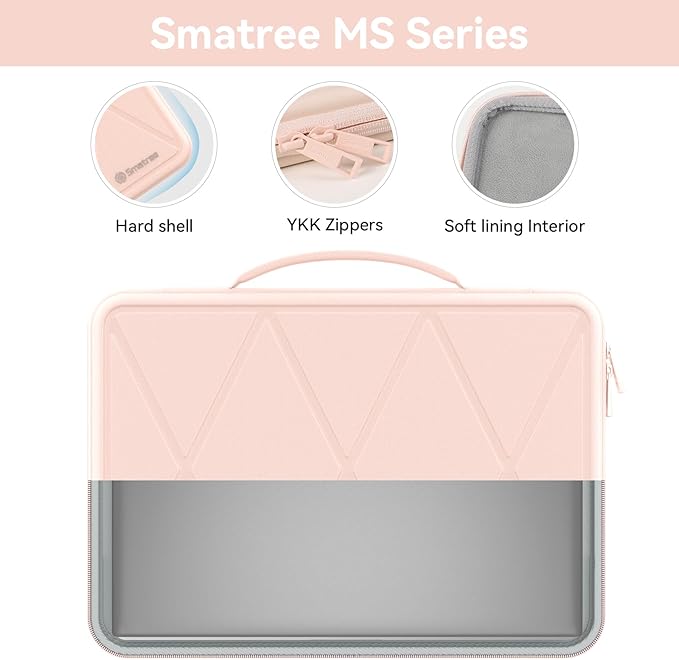 Smatree MS86 Hard EVA Protective Sleeve with Stand Compatible for 16 inch Acer ConceptD 3 Laptop Waterproof Sleeve, Pink