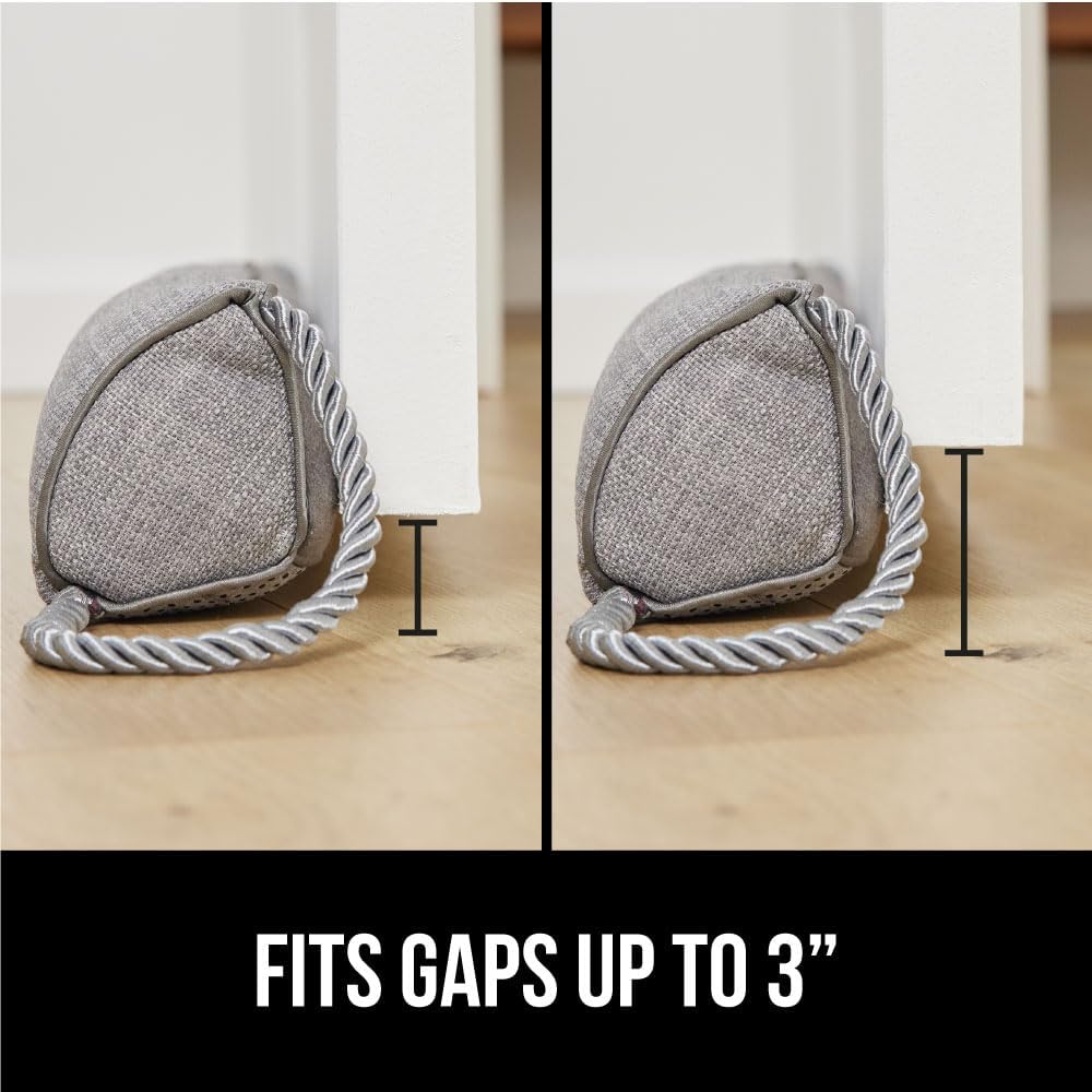 GORILLA GRIP Door Draft Stopper for Bottom of Doors, Weather Stripping Seal Blocks Hot Air, Noise, Bugs, Keeps Cold AC in, Sound Proofing Easy Install Gap Filler, Home Essentials, 38 Inch, Slate Gray