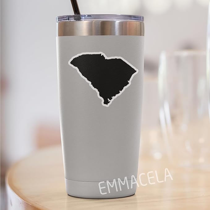 (3PCS) South Carolina Stickers, SC Map US State Waterproof Vinyl Decals for Tumblers, Water Bottles, Laptops, Books, Scrapbooks, Great for South Carolina Lovers 3 x 2.3 Inch