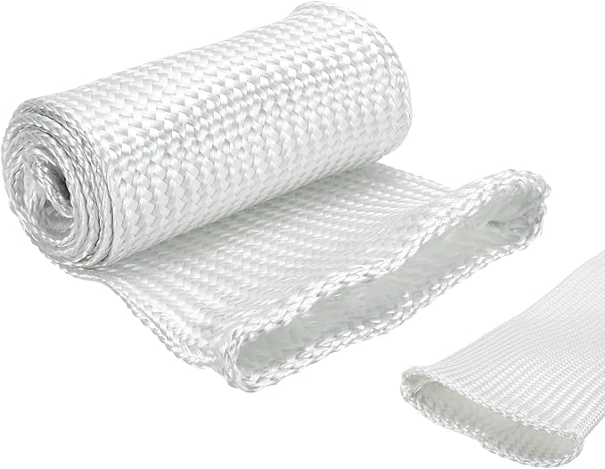 uxcell Insulation Cable Protector,85mm/3.35 Inch-1m/3 Feet High Temp Fiberglass Sleeve White