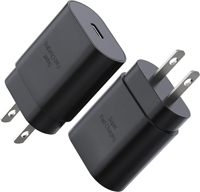 USB C Block 30W PD Super Fast Charging Block Type C Plug Wall Adapter Quick Charger for iPhone 17/17 Air/17 Pro/17 Pro Max/16/15/14/13/12/11/iPad/Mini/AirPod/Galaxy S25/S24/S23/S22 (Black 2Pack)