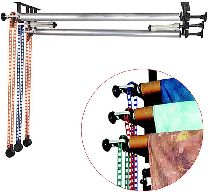 NEEWER Photography 3 Roller Wall Mounting Manual Background Support System with 2 x Tri Fold Hook, 6 x Expand Bar, 3 x Chain, Load Capacity per Roller: 22lb/10kg