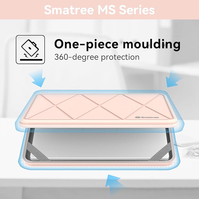 Smatree MS70 Hard EVA Protective Sleeve with Stand Compatible for 14 inch Acer ConceptD 3 Laptop - CN314-72-53F0 Laptop, Waterproof and Anti-Shock Bag,Pink