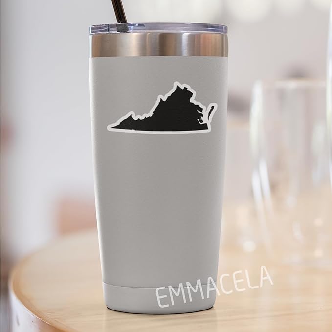 (3PCS) Virginia State Map Stickers, US State Stickers - Waterproof Vinyl Decals for Tumblers, Water Bottles, Laptops, Books, Scrapbooks, Great for Virginia Lovers 3 x 1.5 Inch
