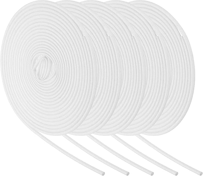MECCANIXITY 5Pcs Wire Insulation Braid Fire Sleeve,16.4Ft-3mm ID White, High Temp Silicone Coated Fiberglass Sleeving for Automotive Hose Lines Electrical Wiring