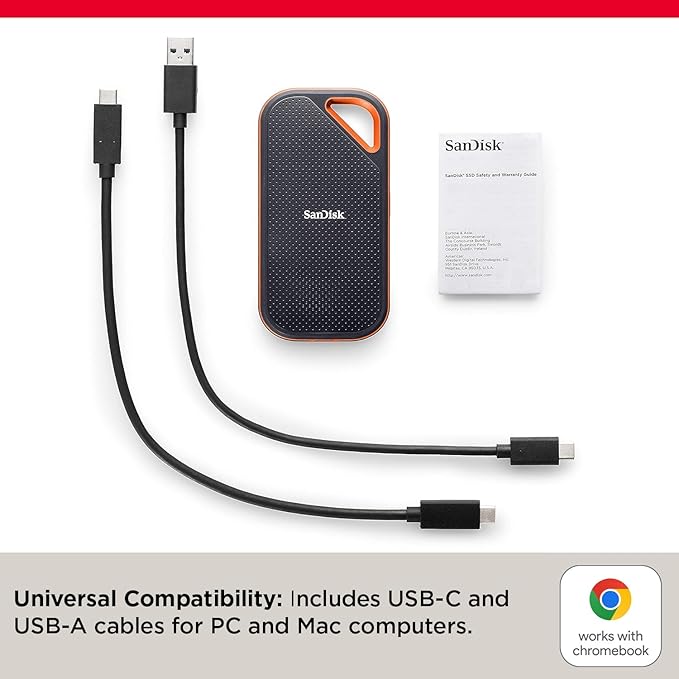 SanDisk 1TB Extreme PRO Portable SSD - Up to 2000MB/s - USB-C, USB 3.2 Gen 2x2, IP65 Water and Dust Resistance, Updated Firmware - External Solid State Drive - SDSSDE81-1T00-G25