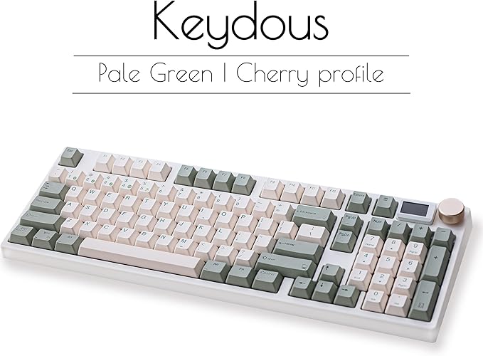 NJ98 Wireless Custom Mechanical Keyboard with Screen Knob 96% Hot Swappable RGB Keyboard Mac Windows (Pale Green, Brass Plate-Box Deep Sea)