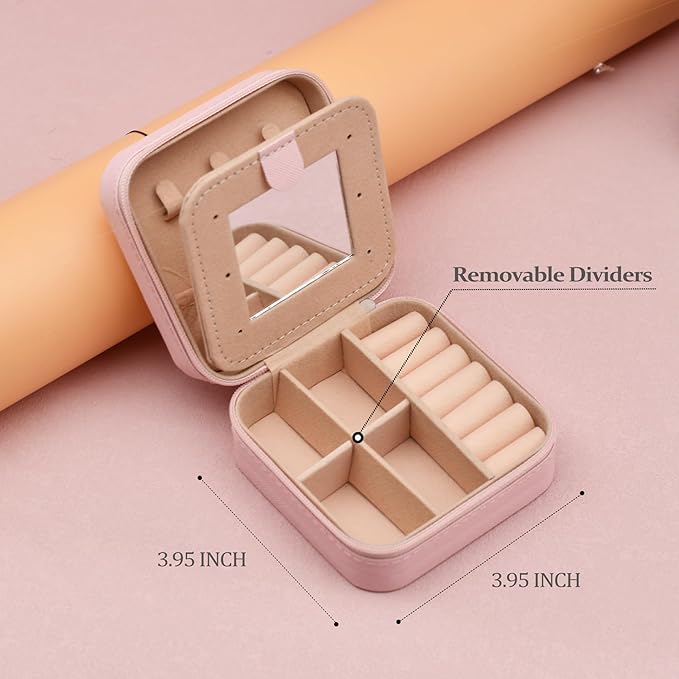 MODENGKONGJIAN Travel Jewelry Case for Women Fashion, Ring Necklace Earring Jewelry Holder Organizer Box, Small Portable Jewellery Storage, Christmas Gifts Initial F